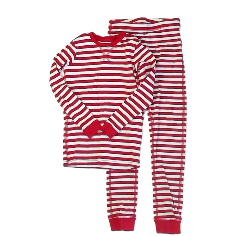 Primary.com Boys Red Stripe 2-piece Pajamas Size: 6-7 Years Red Stripe