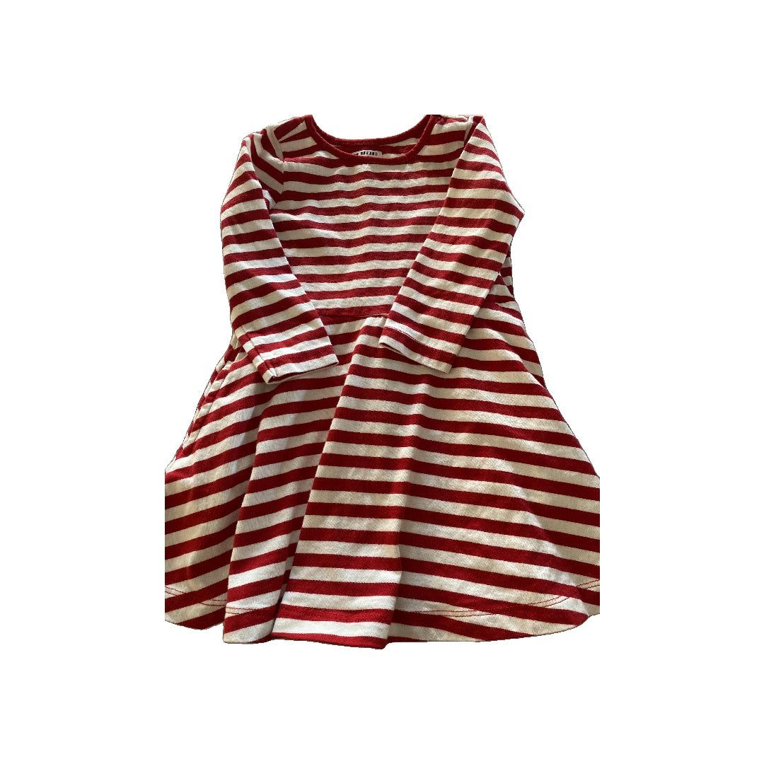 Primary Girls Red | Striped Dress Size: 2 years Red | Striped