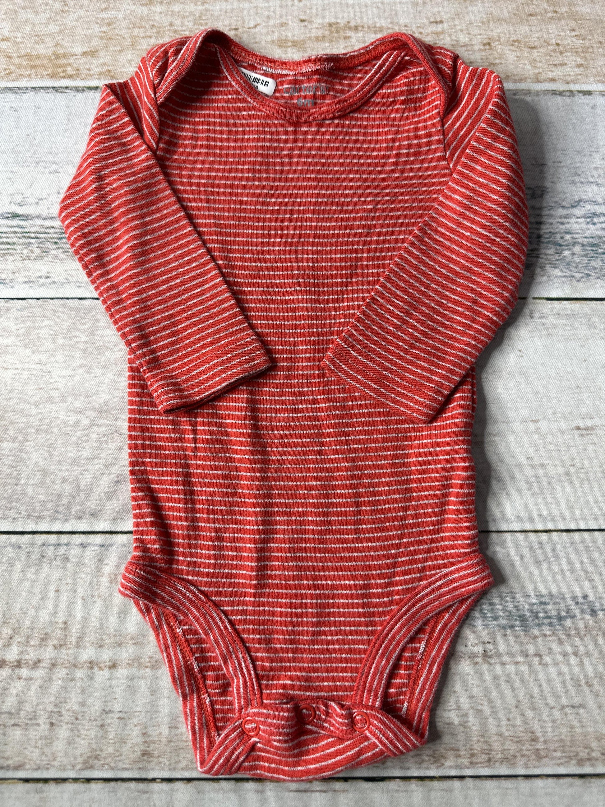 Carters Boys Red | Striped Onesie Size: 6 months Red | Striped