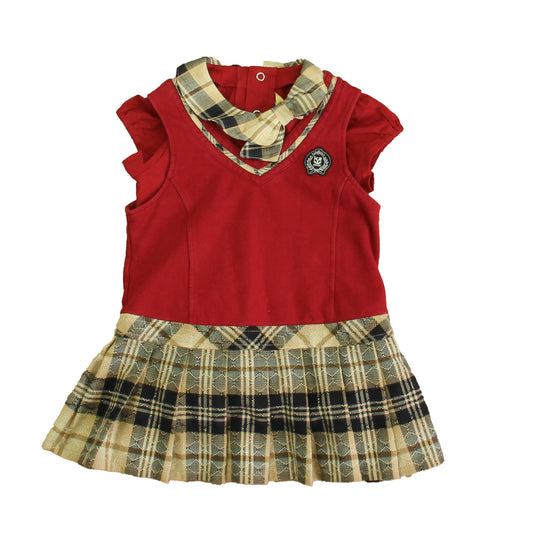 Kinloch Anderson Girls Red | Tan Plaid Jumper Size: 2-3T Red | Tan Plaid