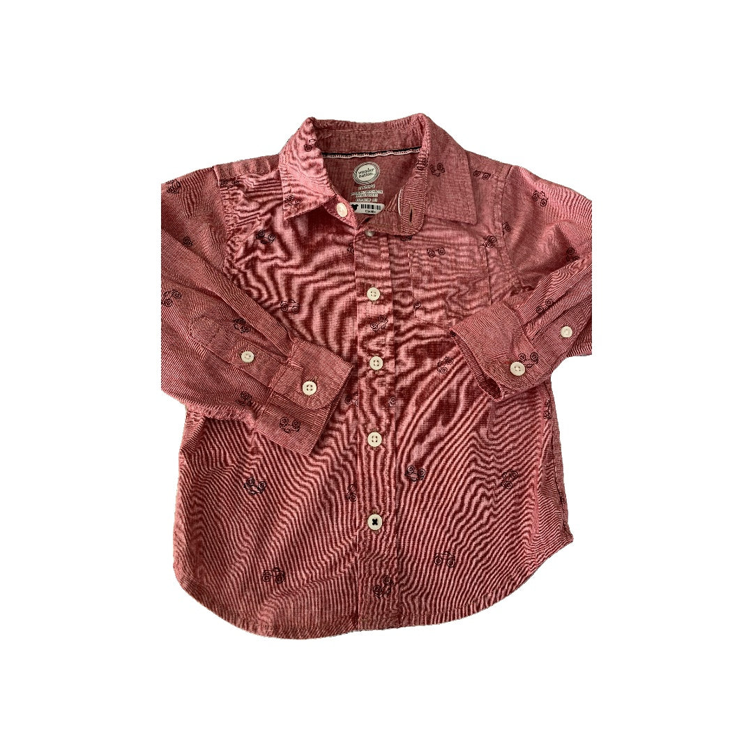 WonderNation Boys Red | Trucks Button Down Short Sleeve Size: 2T Red | Trucks