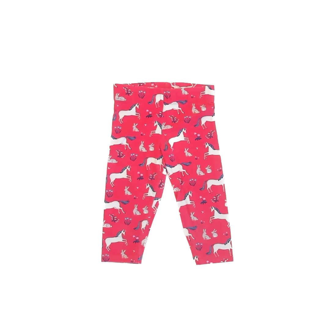 Boden Girls Red Unicorn Capri Leggings Size: 6-7 Years Red Unicorn Capri
