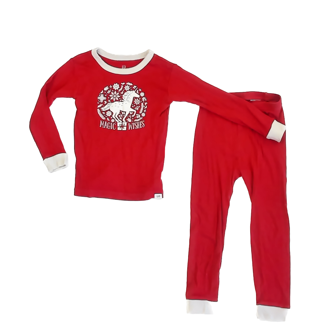 Gap Girls Red Unicorn 2-piece Pajamas Size: 4T Red Unicorn