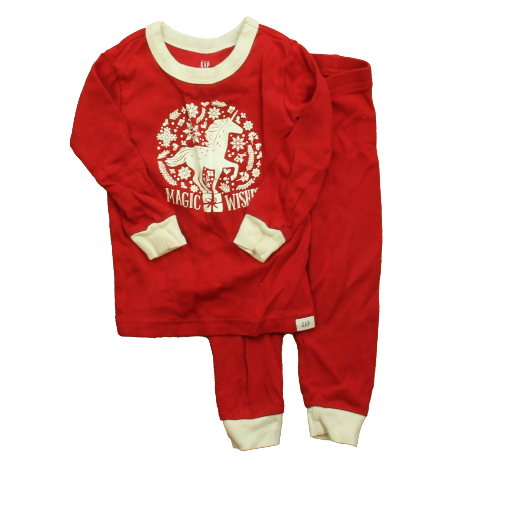 Gap Girls Red Unicorns 2-piece Pajamas Size: 12-18 Months Red Unicorns