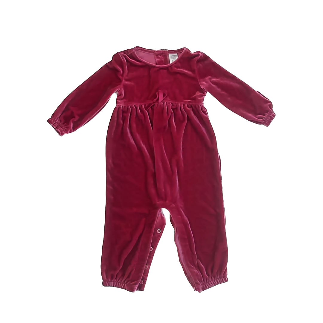 Carter's Girls Red Velour Long Sleeve Outfit Size: 18 Months Red Velour