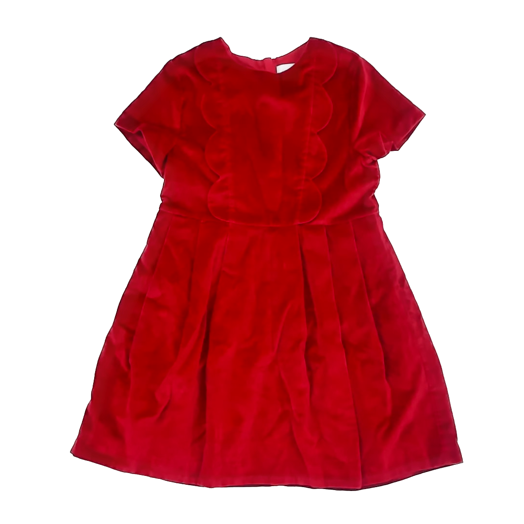 Jacadi Girls Red Velvet Special Occasion Dress Size: 10 Years Red Velvet