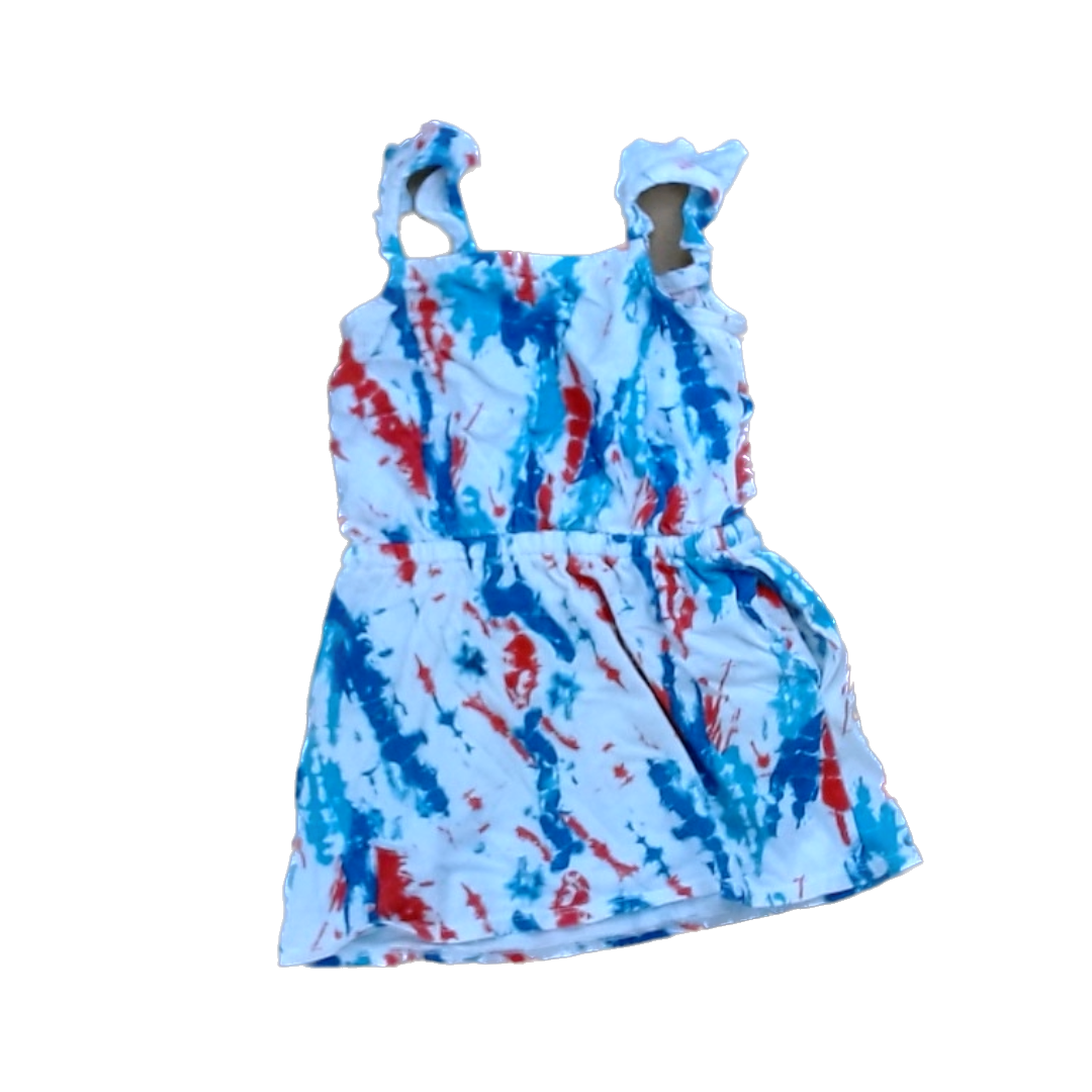Rockets Of Awesome Girls Red White and Blue Tie-Dye Dress Size: 4T Red White and Blue Tie-Dye