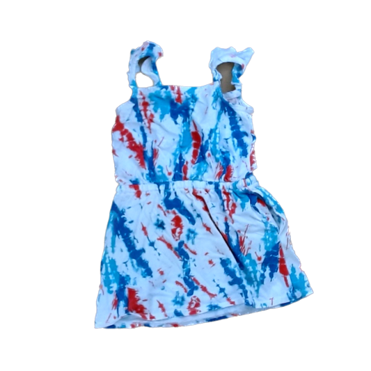 Rockets Of Awesome Girls Red White and Blue Tie-Dye Dress Size: 4T Red White and Blue Tie-Dye