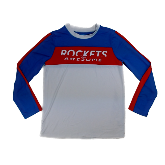 Rockets Of Awesome Boys Red White and Blue Long Sleeve Shirt Size: 14 Years Red White and Blue