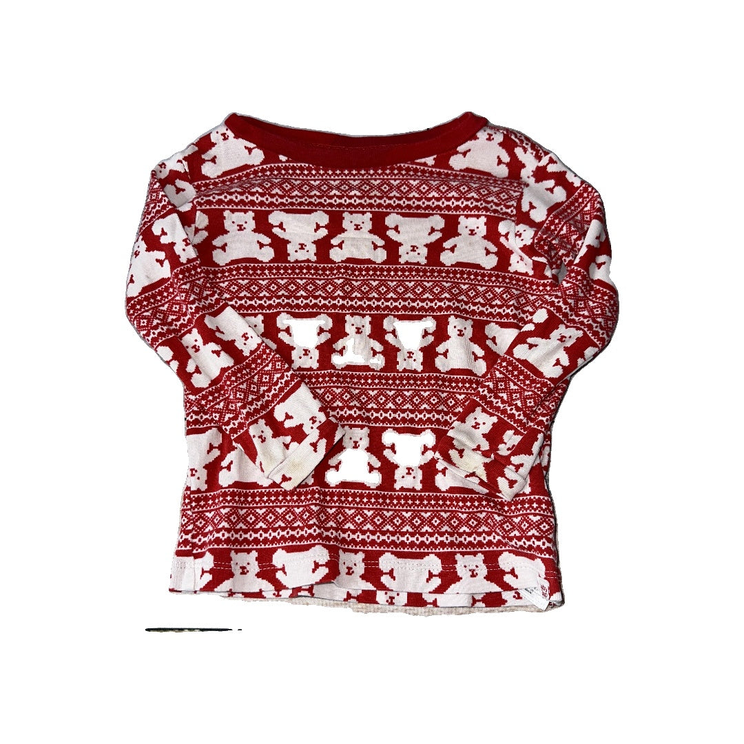 Gap Unisex Red | White | bears | Holiday Pajamas Size: 18-24 months Red | White | bears | Holiday
