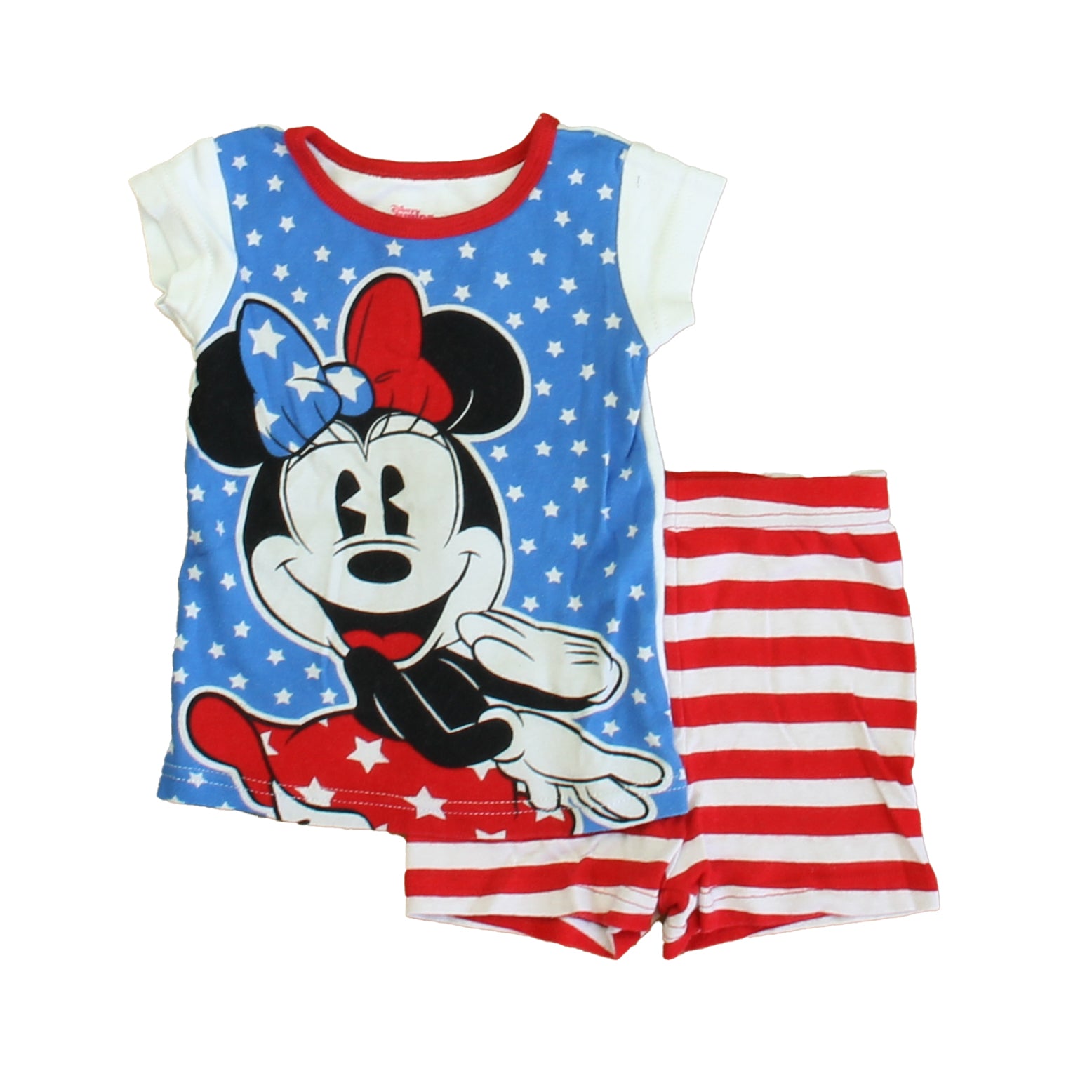 Disney Girls Red | White | Blue Minnie 2-piece Pajamas Size: 18 Months Red | White | Blue Minnie