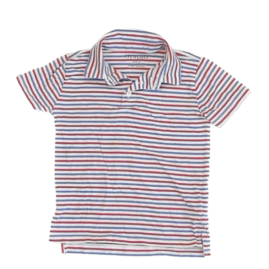 Crewcuts Boys Red | White | Blue Stripe Polo Shirt Size: XS (4-5T) Red | White | Blue Stripe