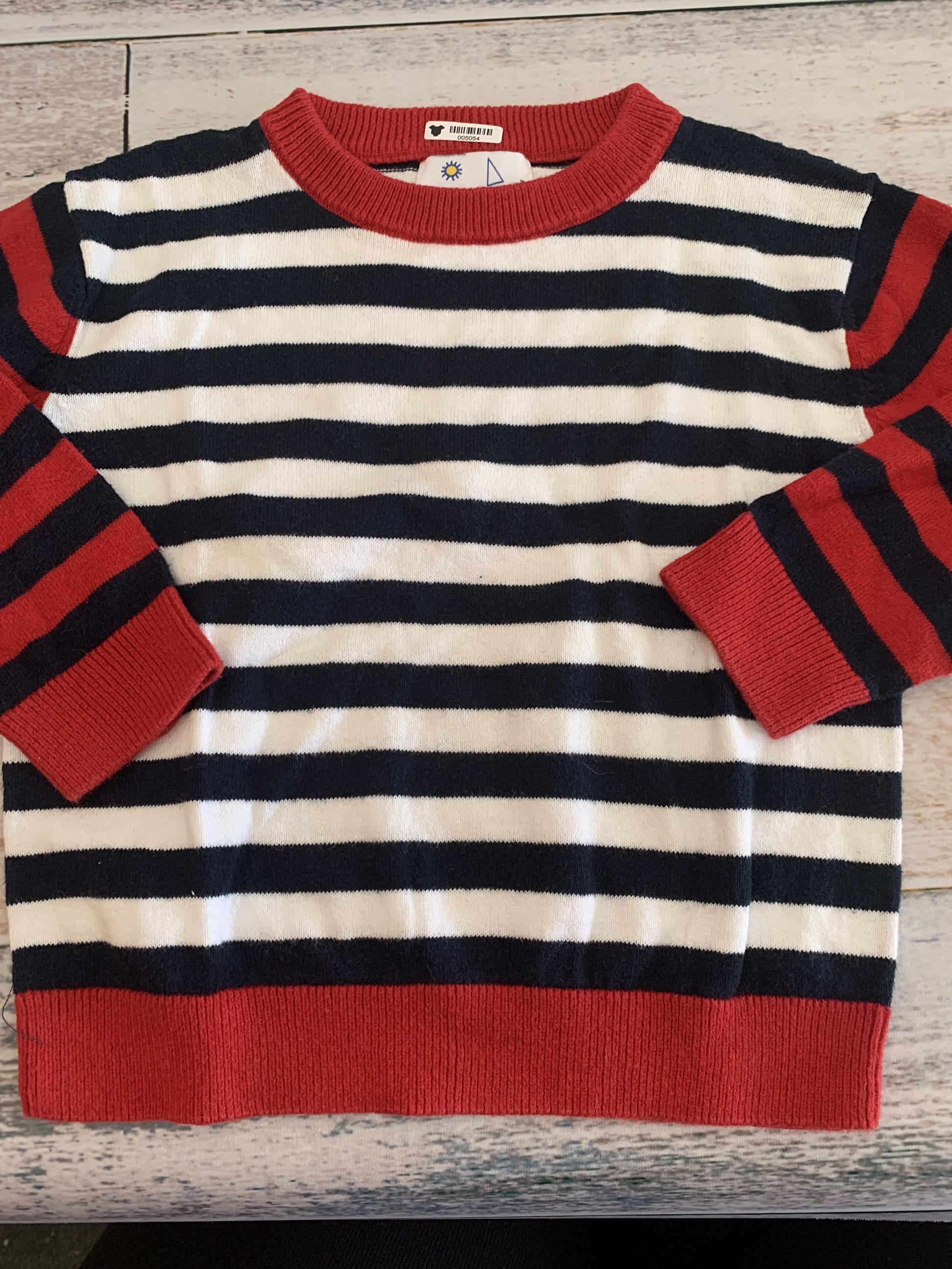 Florence Eiseman Boys Red | White | Blue | Stripe Sweater Size: 4T Red | White | Blue | Stripe