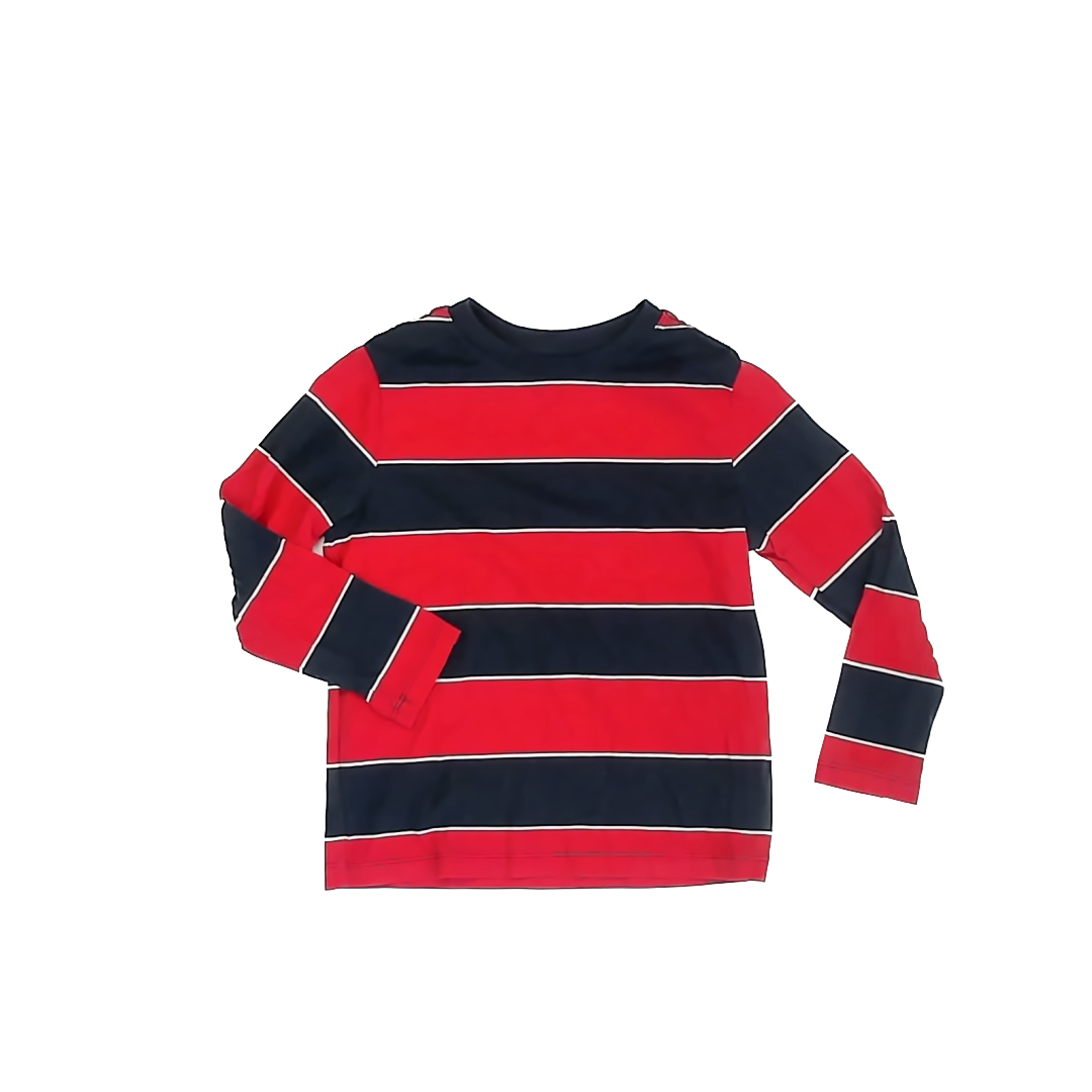 Old Navy Boys Red | White | Blue Stripe Long Sleeve T-Shirt Size: S (6-7) Red | White | Blue Stripe