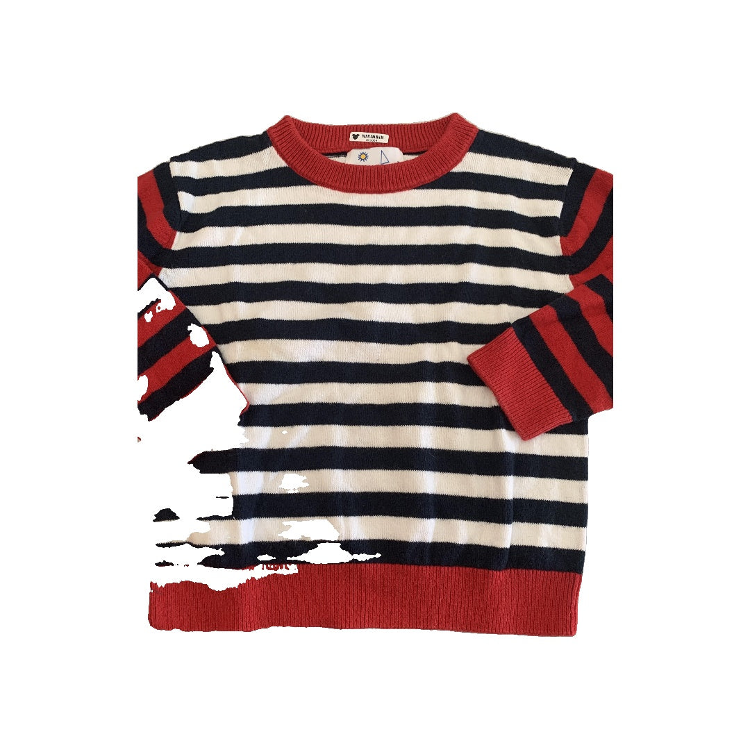 Florence Eiseman Boys Red | White | Blue | Stripe Sweater Size: 4T Red | White | Blue | Stripe