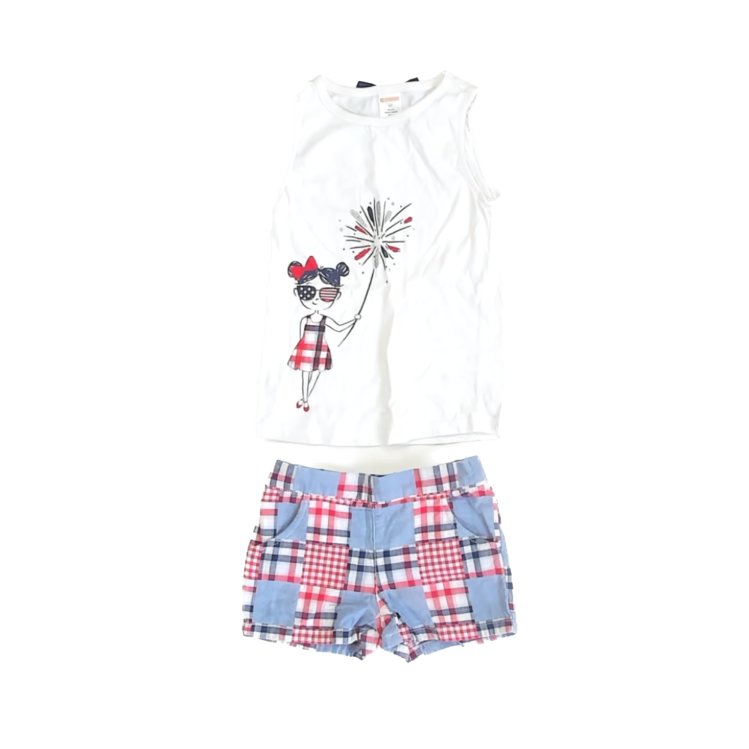 Gymboree Girls Red | White | Blue Apparel Sets Size: 4T Red | White | Blue