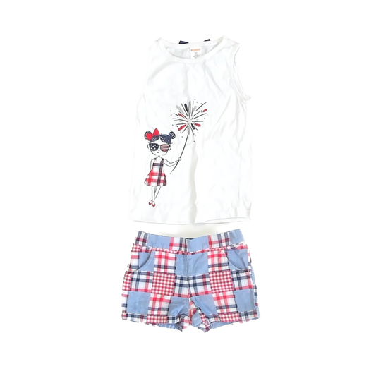 Gymboree Girls Red | White | Blue Apparel Sets Size: 4T Red | White | Blue