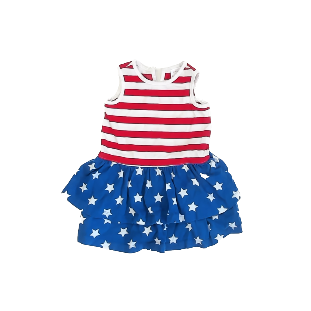 Hanna Andersson Girls Red | White | Blue Dress Size: 2T Red | White | Blue