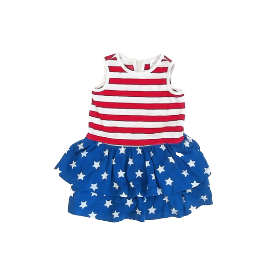 Hanna Andersson Girls Red | White | Blue Dress Size: 2T Red | White | Blue