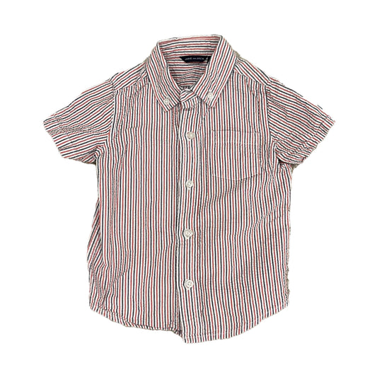 Janie and Jack Boys Red | White | Blue Button Down Short Sleeve Size: 2T Red | White | Blue