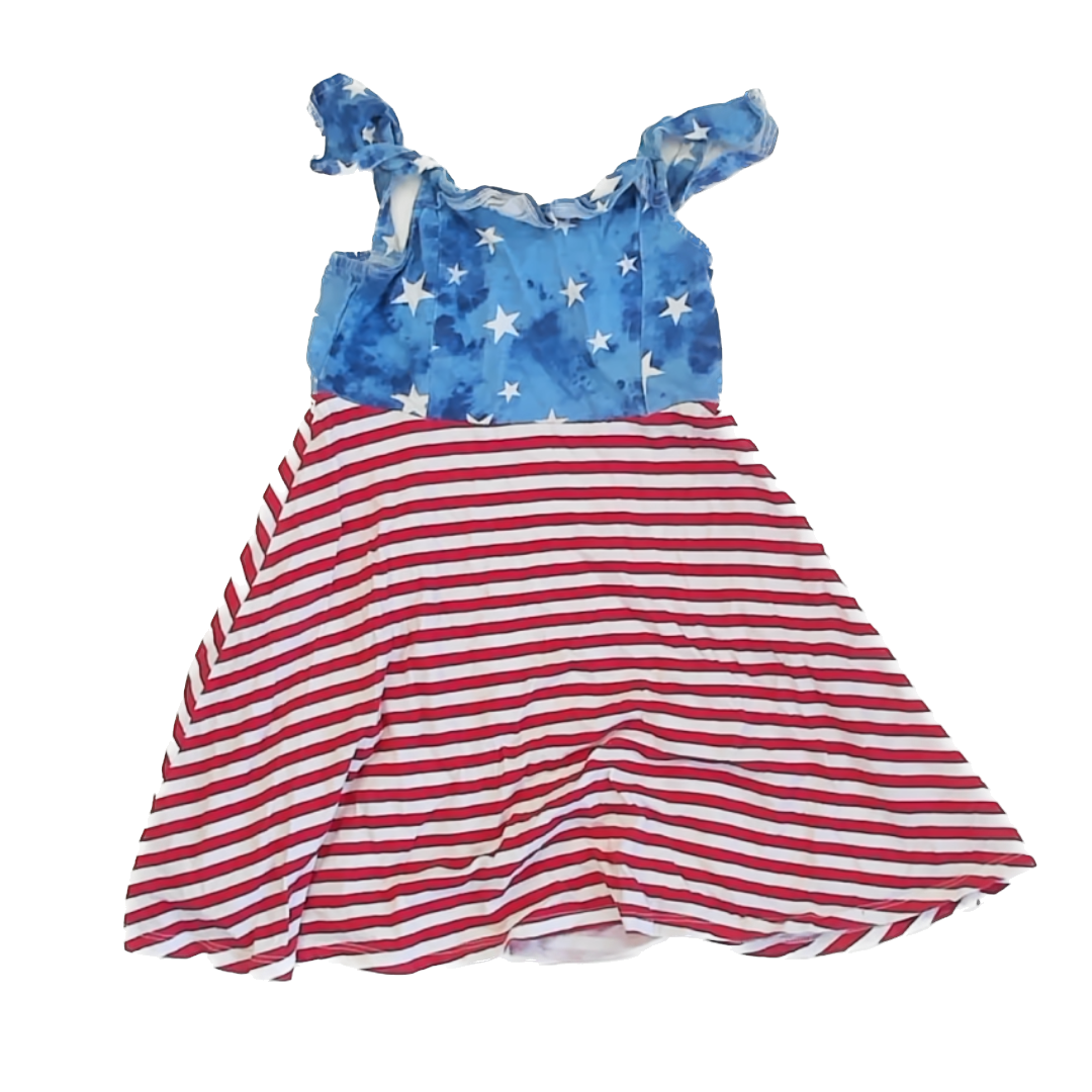 Jumping Beans Girls Red | White | Blue Dress Size: 5T Red | White | Blue