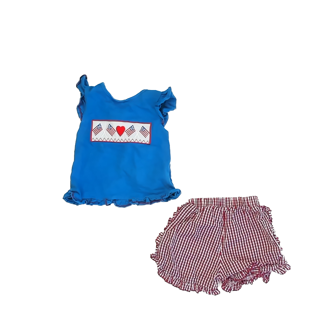 Unknown Girls Red | White | Blue Apparel Sets Size: 18-24 Months Red | White | Blue