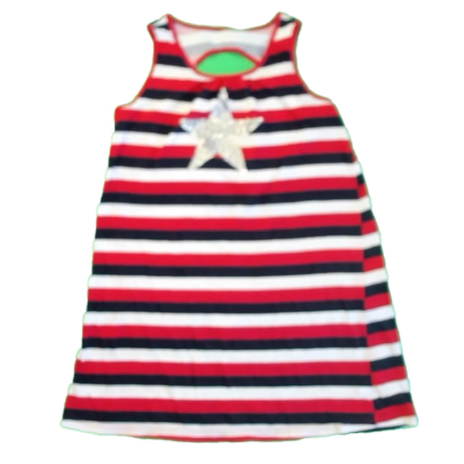 The Children's Place Girls Red | White | Blue Dress Size: 10-12 Years Red | White | Blue