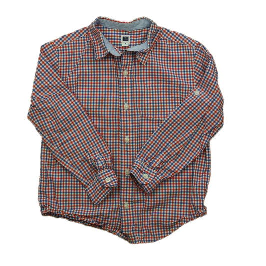 Janie and Jack Boys Red | White | Blue Button Down Long Sleeve Size: 5T