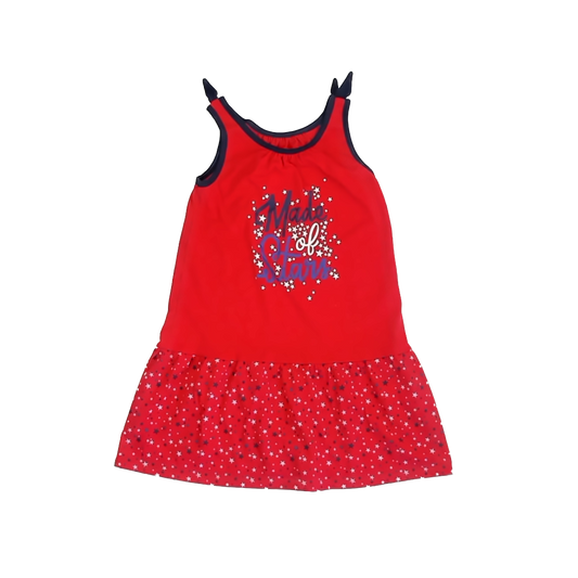 Cat & Jack Girls Red | White | Blue Dress Size: M (7-8) Red | White | Blue