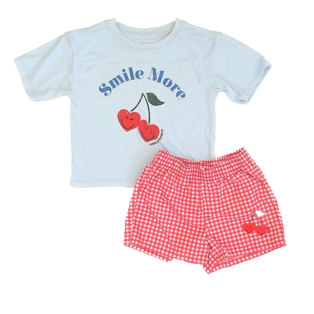 Smiley World Boys Red | White | Blue 2-piece Pajamas Size: M (8) Red | White | Blue