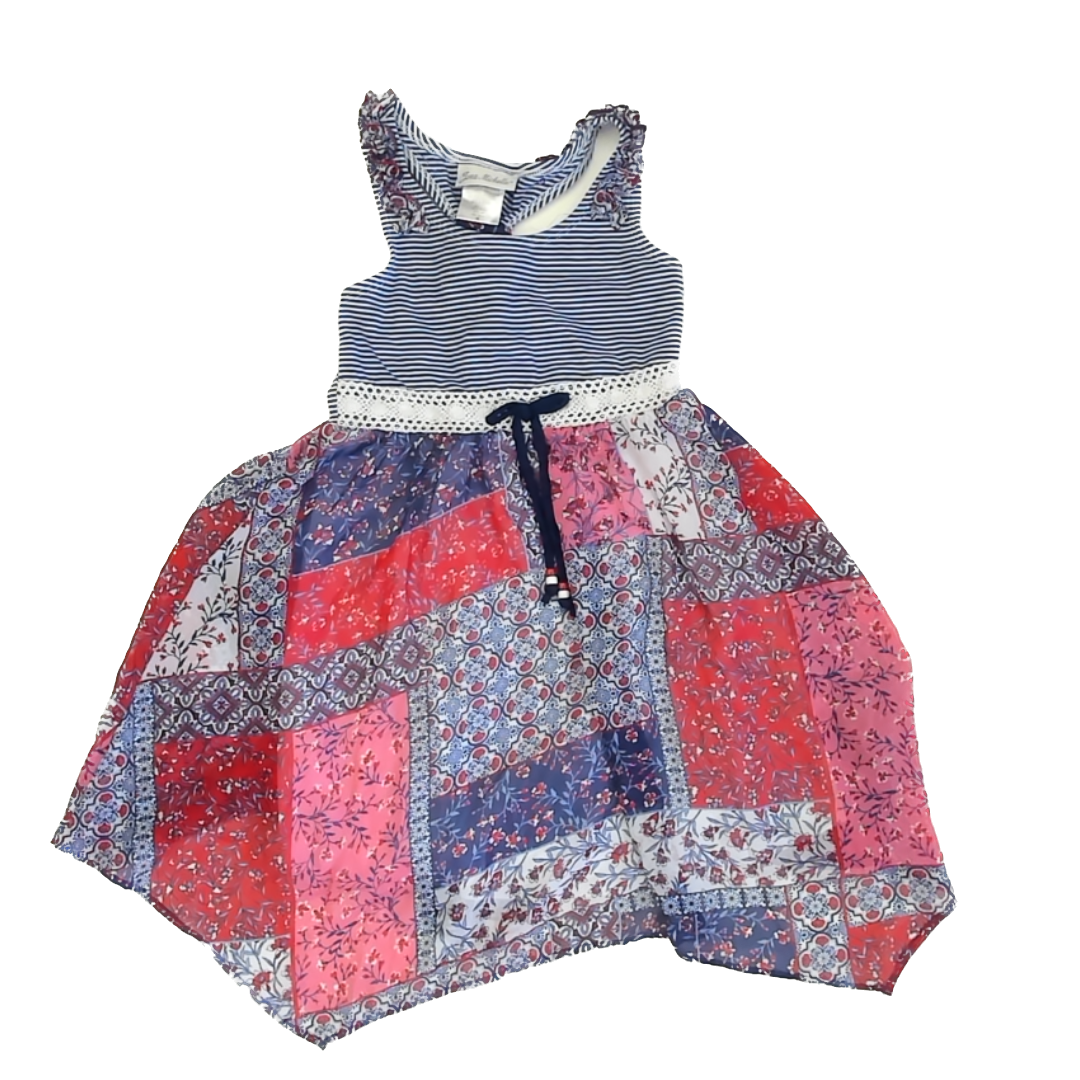 Jona Michelle Girls Red | White | Blue Dress Size: 6 Years Red | White | Blue