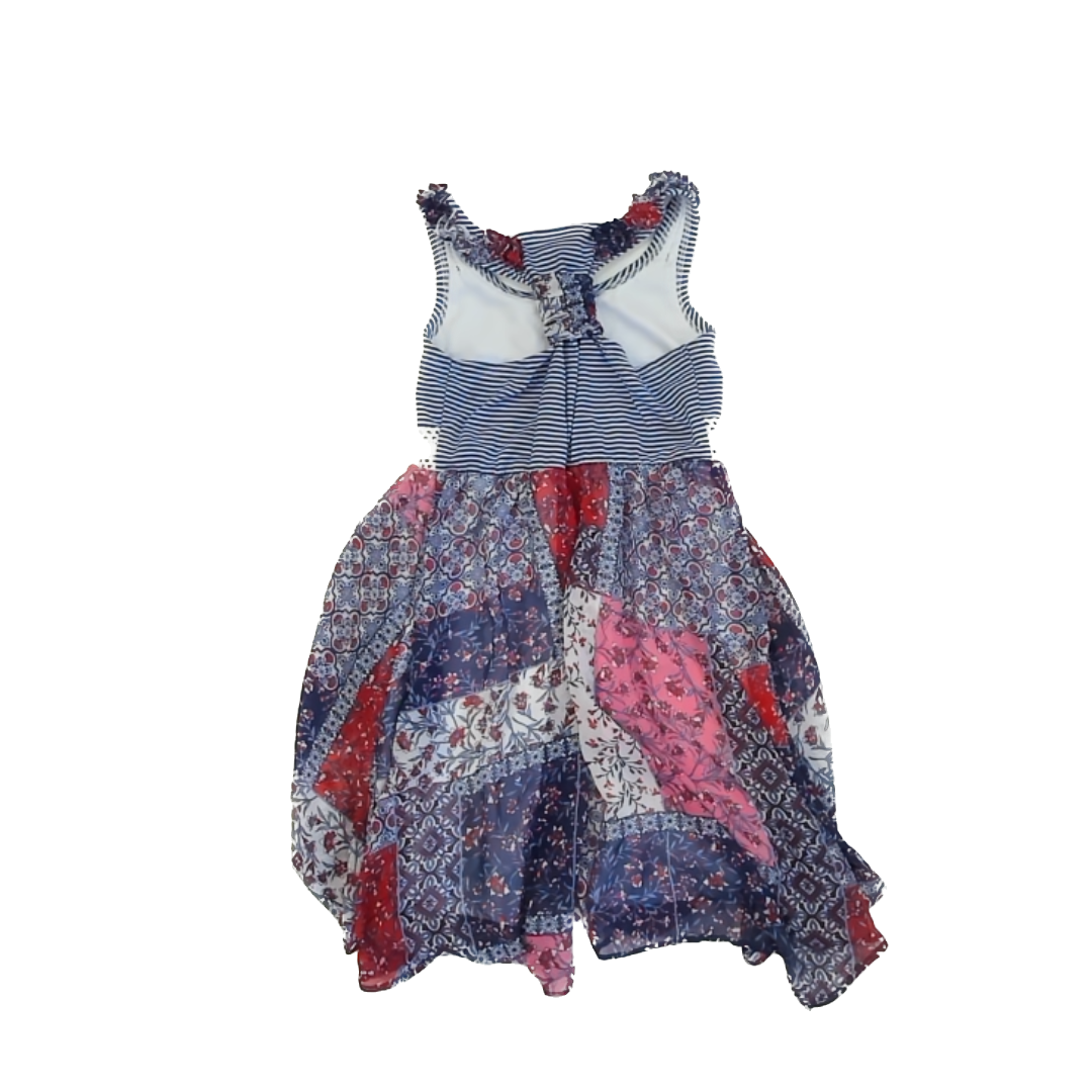 Unknown Girls Red | White | Blue Dress Size: 6 Years Red | White | Blue