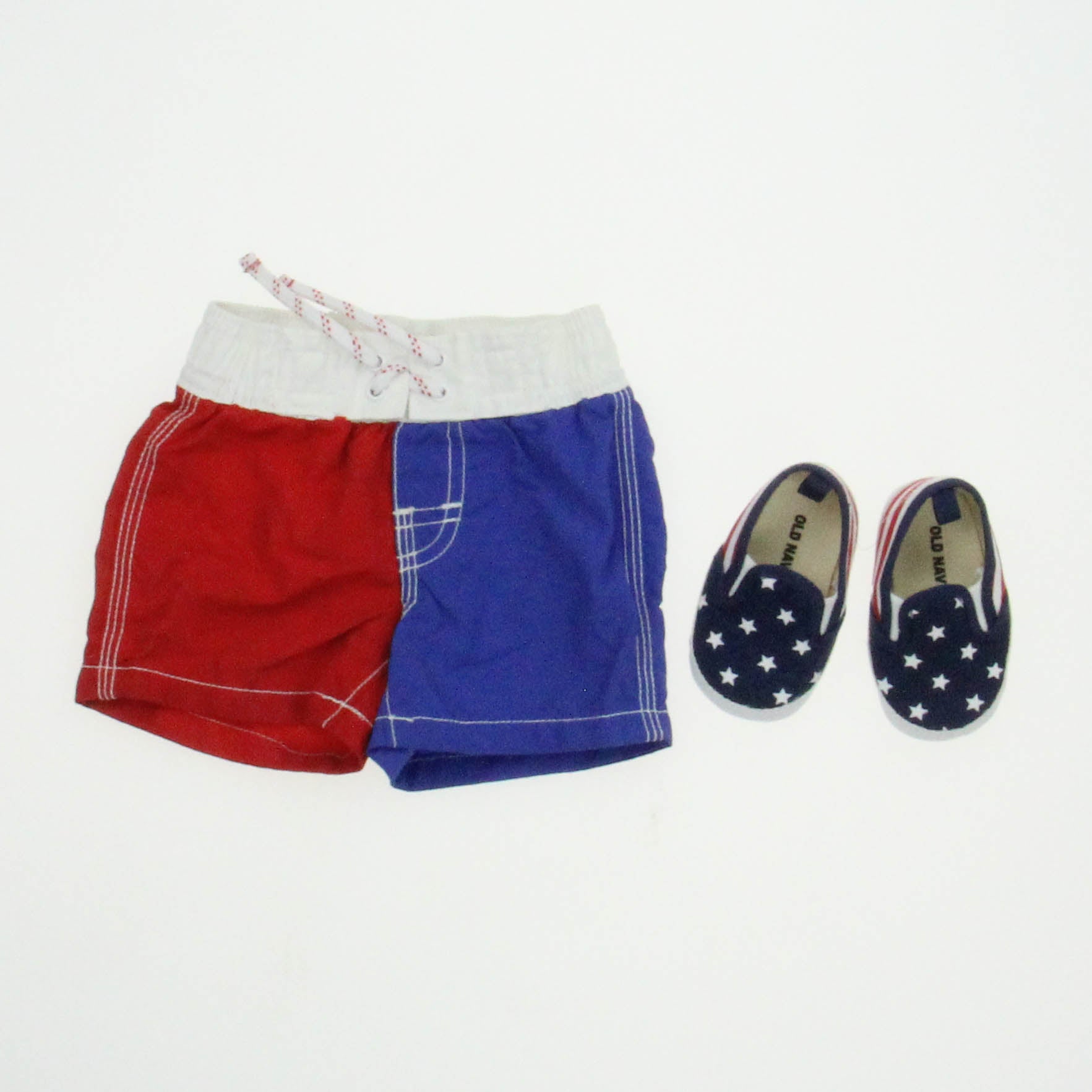 Gap | Old Navy Boys Red | White | Blue Trunks Size: 0-6 Months Red | White | Blue