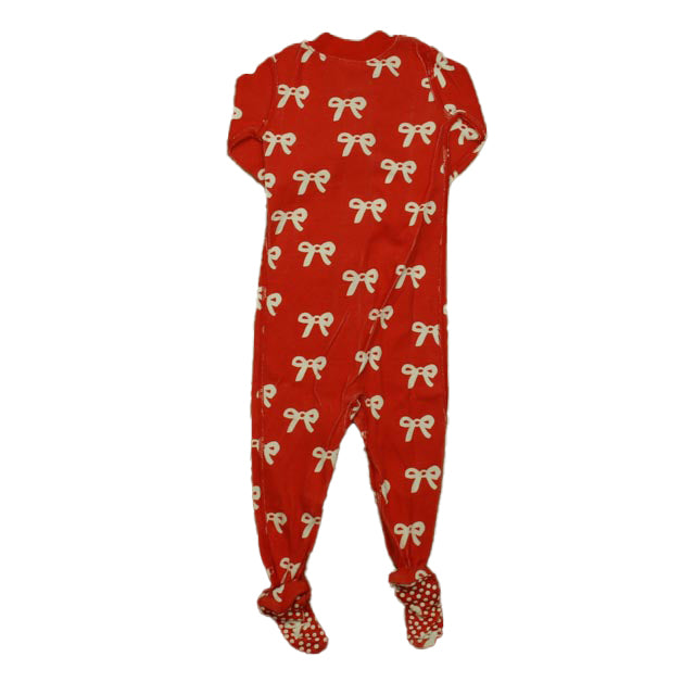 Hanna Andersson Girls Red | White Bows 1-piece Non-footed Pajamas Size: 12-18 Months