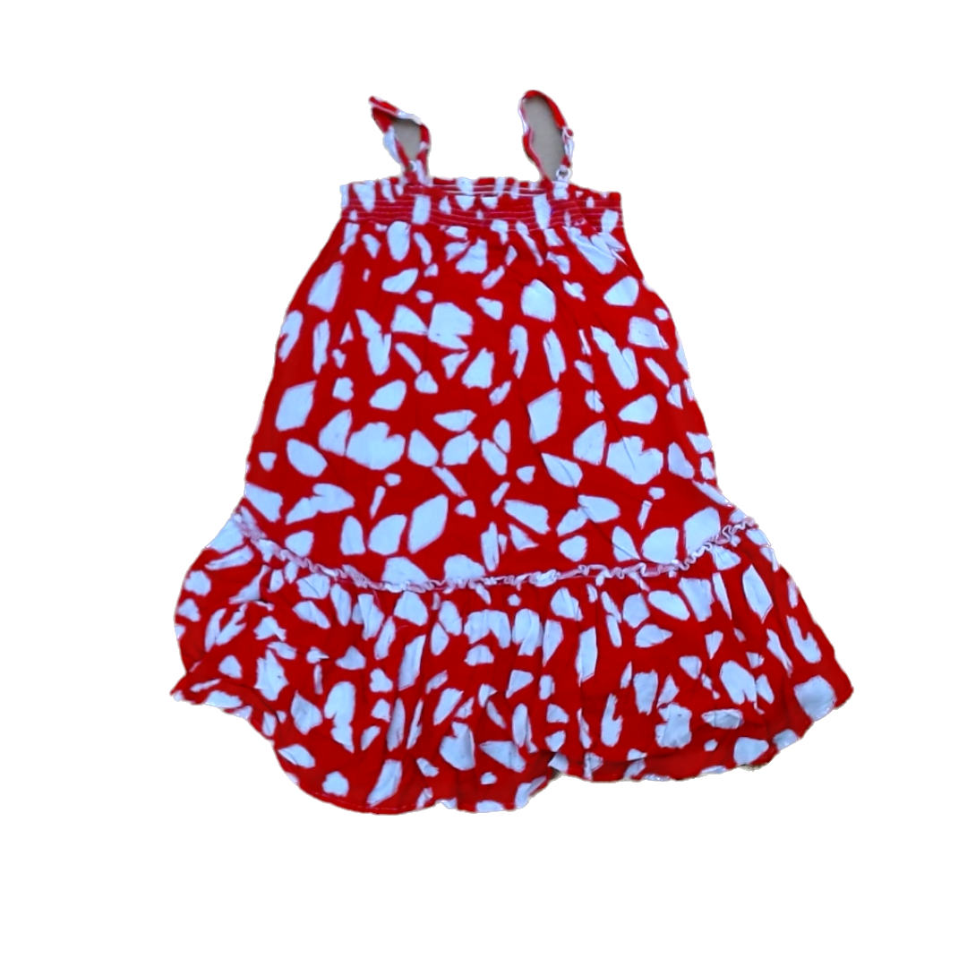 Rockets Of Awesome Girls Red | White Brush Strokes Dress Size: 5T - 10 Years Red | White Brush Strokes