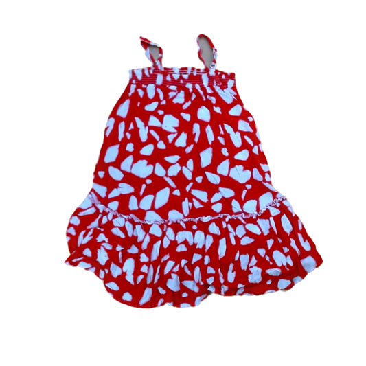 Rockets Of Awesome Girls Red | White Brush Strokes Dress Size: 5T - 10 Years Red | White Brush Strokes