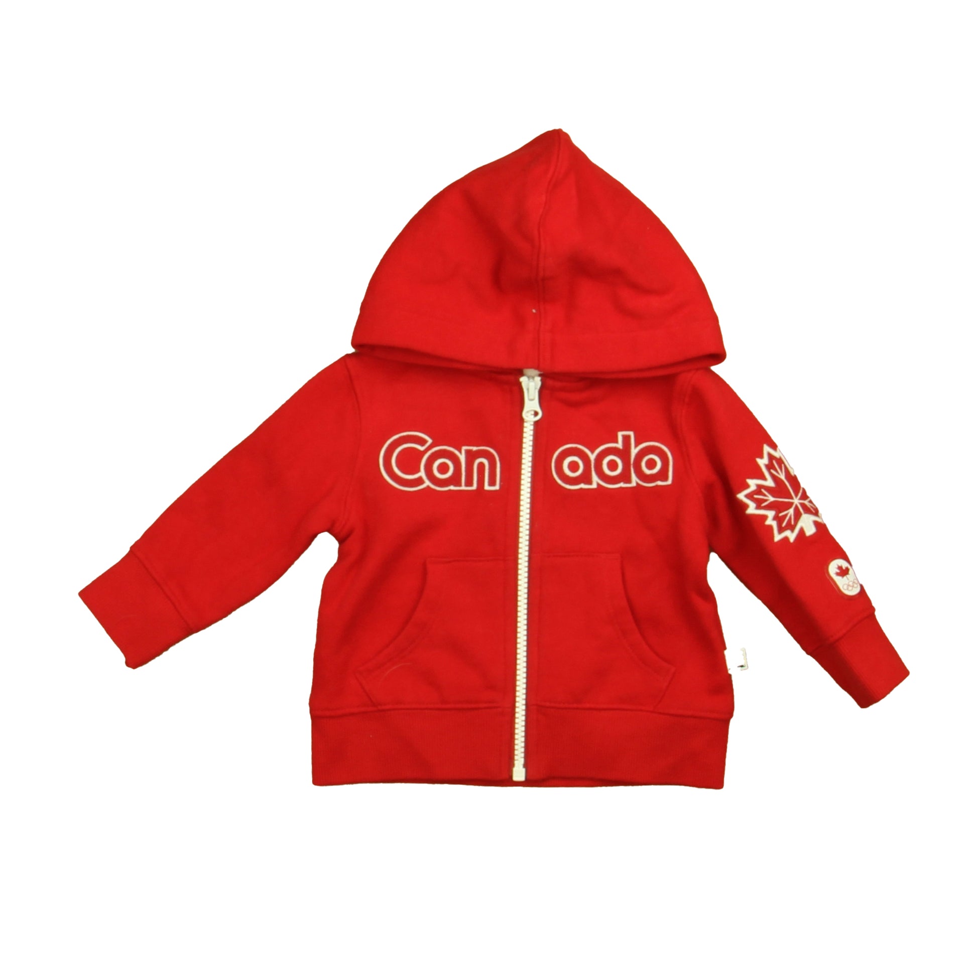 Unknown Brand Boys Red | White Canada Hoodie Size: 0-6 Months Red | White Canada