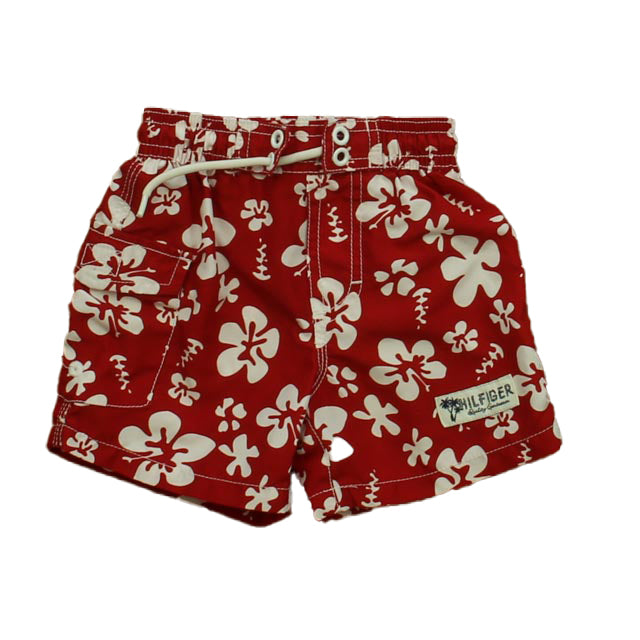 Tommy Hilfiger Boys Red | White Floral Trunks Size: 3-6 Months Red | White Floral