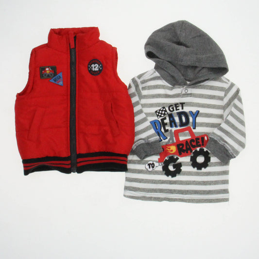 Kids Headquarters Boys Red | White | Gray Vest Size: 6-9 Months Red | White | Gray
