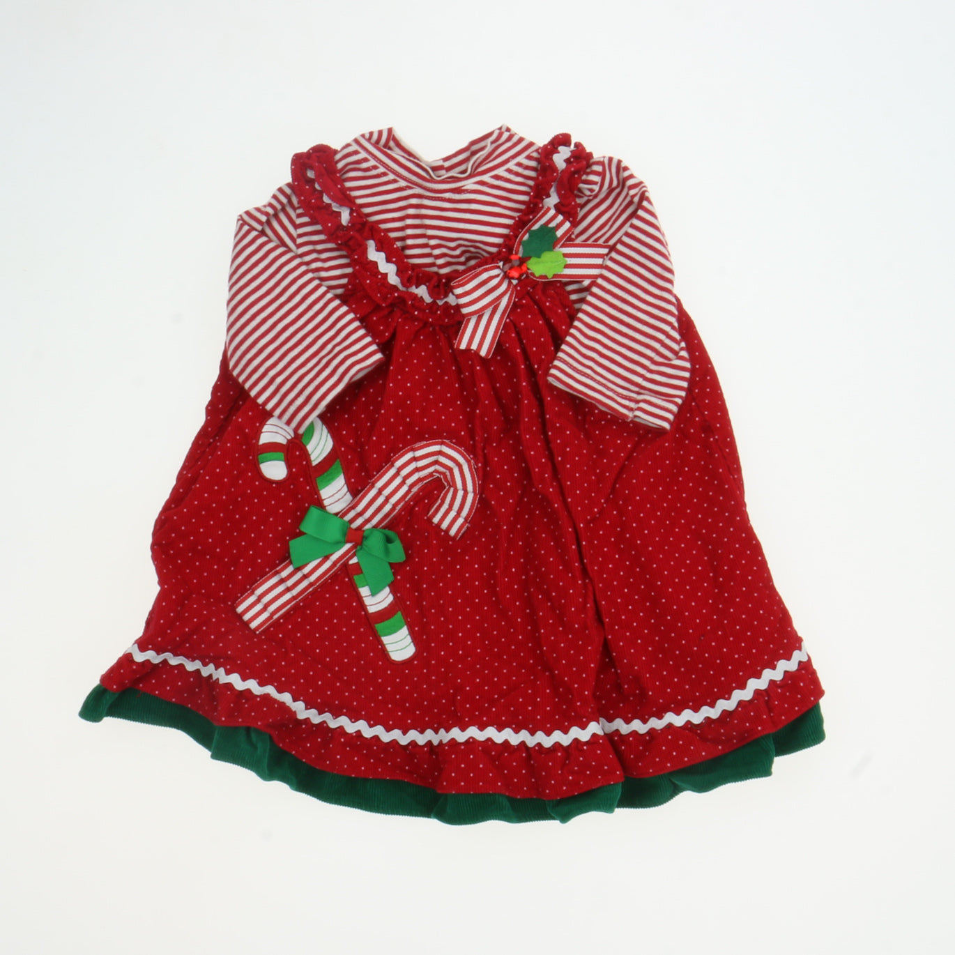 Rare, Too! Girls Red | White | Green Jumper Size: 9 Months Red | White | Green