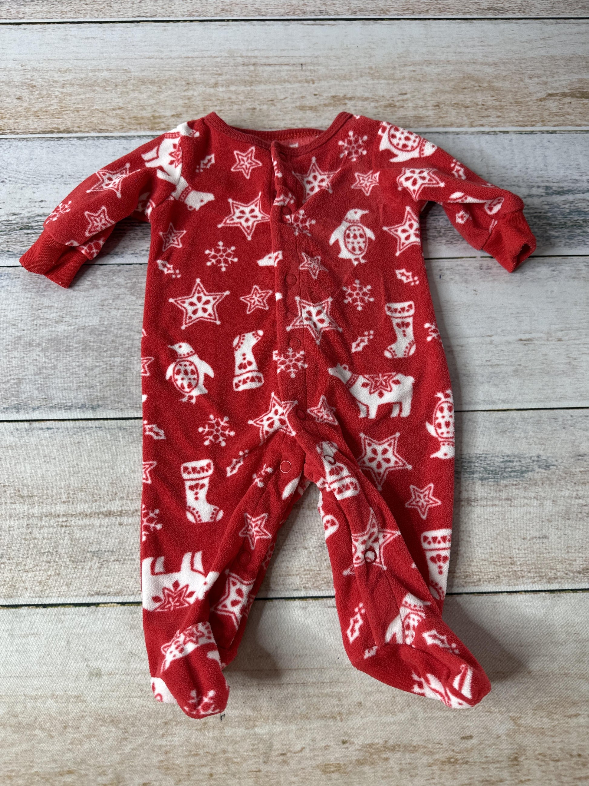 Carters Unisex Red | White | Holiday Pajamas Size: Newborn Red | White | Holiday