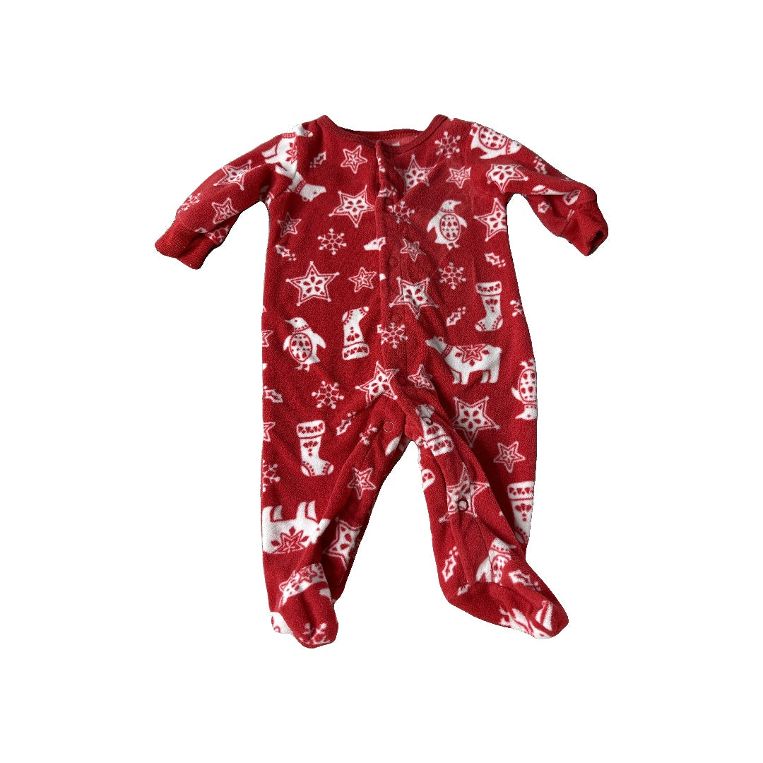 Carters Unisex Red | White | Holiday Pajamas Size: Newborn Red | White | Holiday