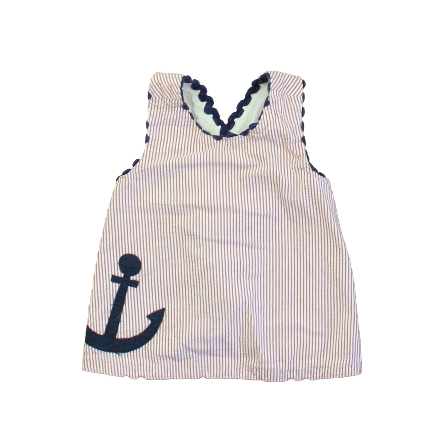 Wish Kingdom Girls Red | White | Navy Anchor Blouse Size: 12-18 Months Red | White | Navy Anchor