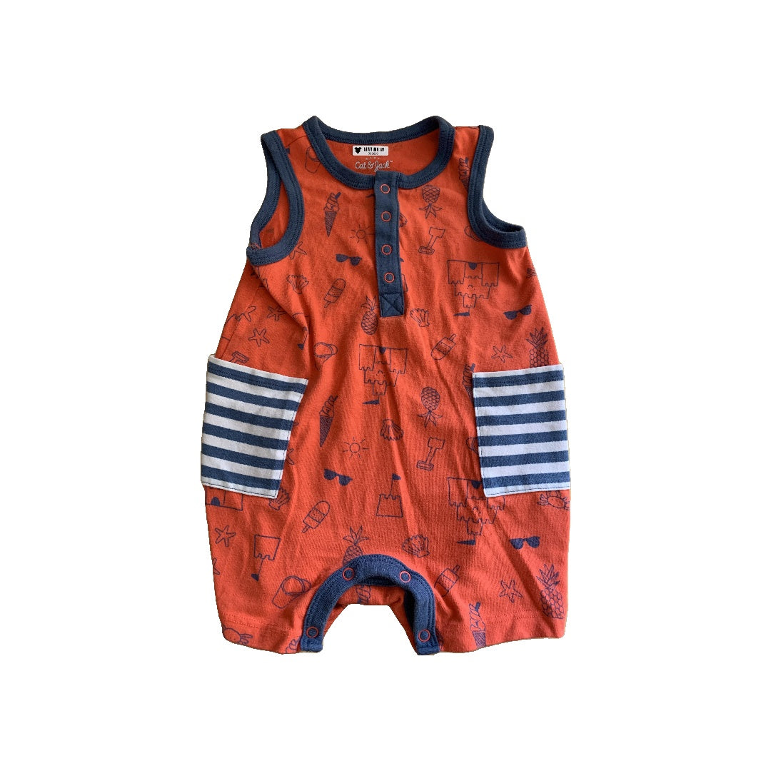 Boys Red | White | Navy Blue Romper Size: 6-9 months Red | White | Navy Blue