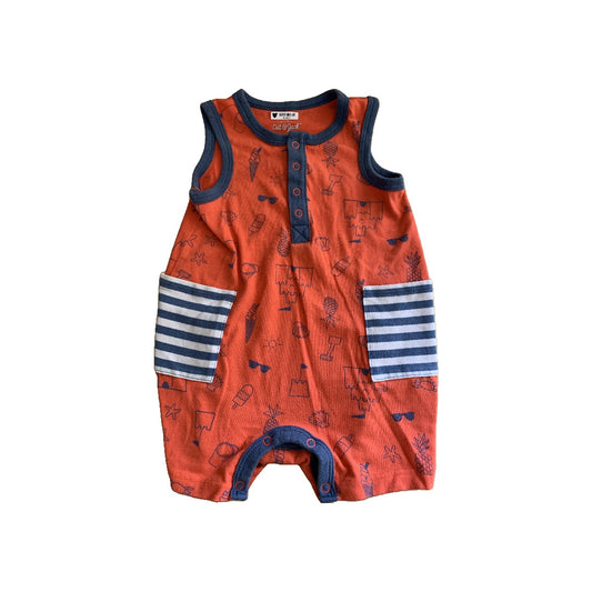 Boys Red | White | Navy Blue Romper Size: 6-9 months Red | White | Navy Blue