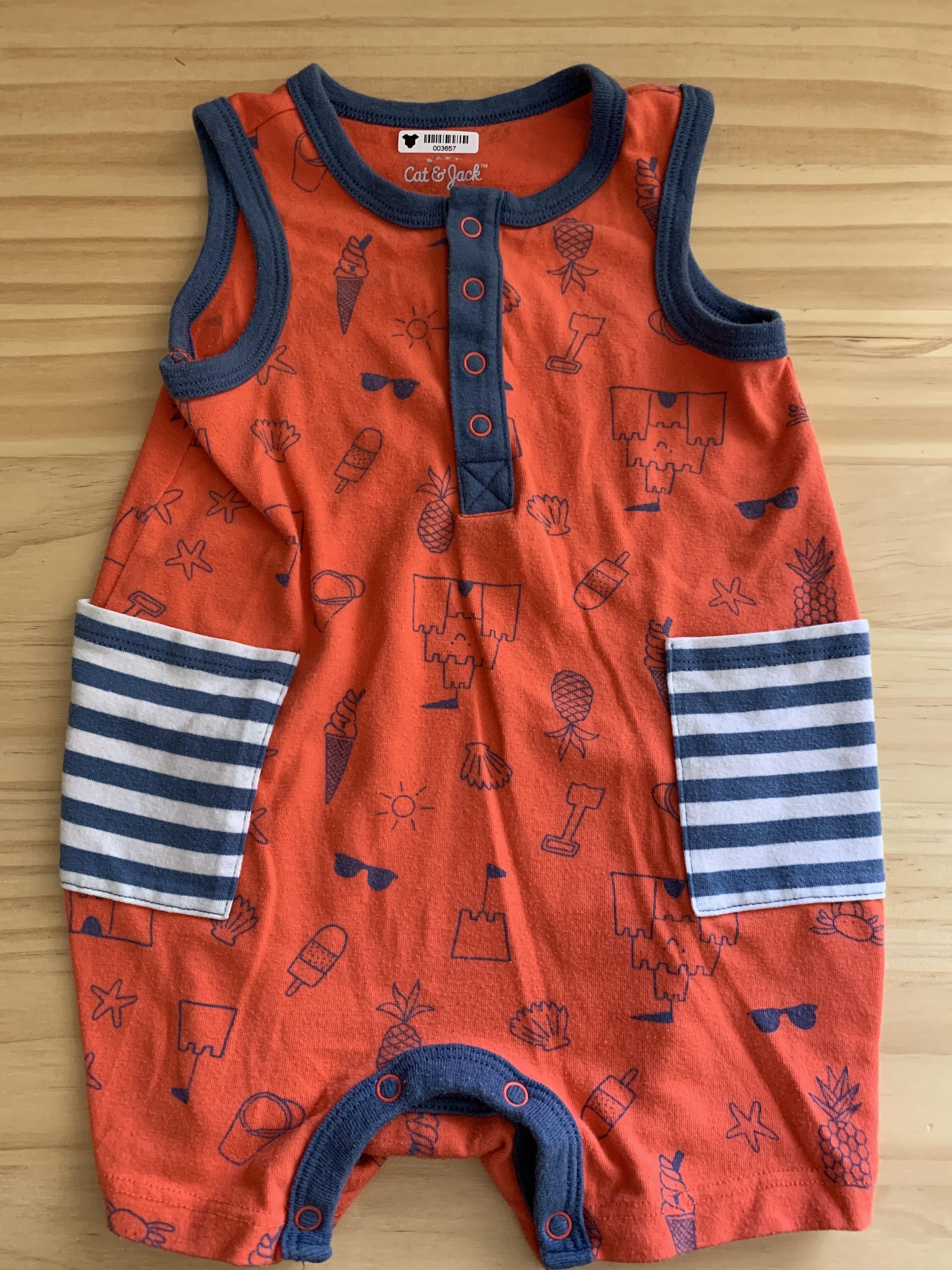 Boys Red | White | Navy Blue Romper Size: 6-9 months Red | White | Navy Blue