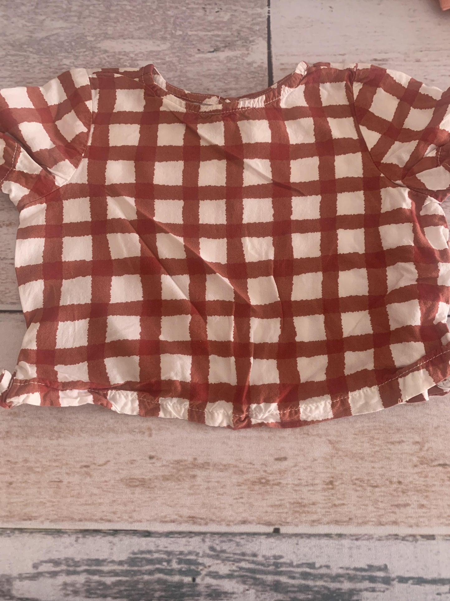 Old Navy Girls Red | White | plaid Shirt Size: 3-6 months Red | White | plaid