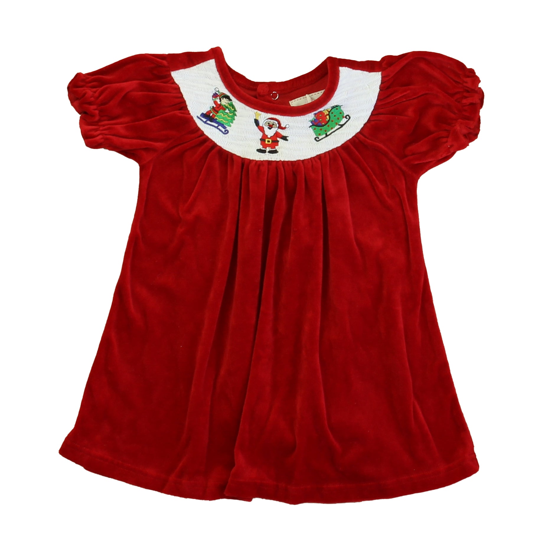 Toffee Apple Girls Red | White Santa Dress Size: 24 Months Red | White Santa