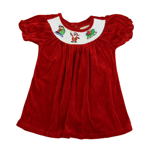 Toffee Apple Girls Red | White Santa Dress Size: 24 Months Red | White Santa