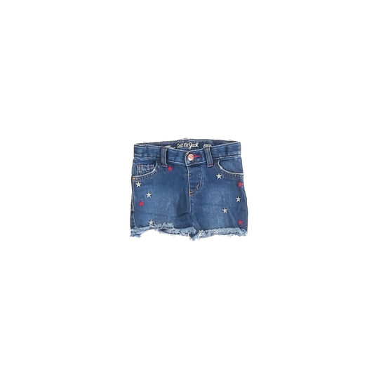 Cat & Jack Girls Red | White stars Jean Shorts Size: 3T Red | White stars